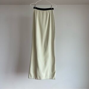 Ann Demeulemeester Cream Maxi Skirt with Black Waistband
